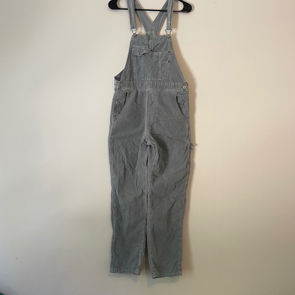 American Eagle Outfitters Gray Corduroy Overalls EUC